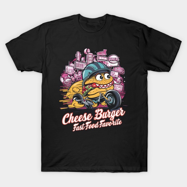 Cheese Burger Fast Food Favorite T-Shirt by Moulezitouna